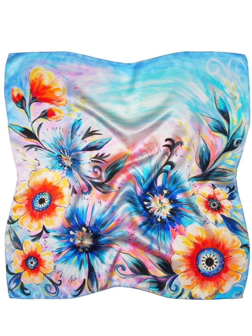 AD7-060 Apaszka jedwab 100% drukowana obraz olejny 68x68cm